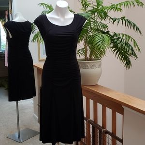 CATHERINE MALANDRINO Black Ruched Dress L